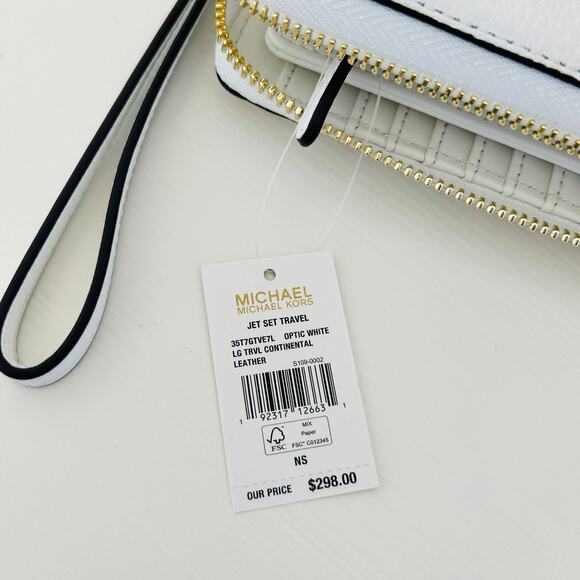 Michael Kors Large Continental Wallet Optic White MK - Picture 3 of 4